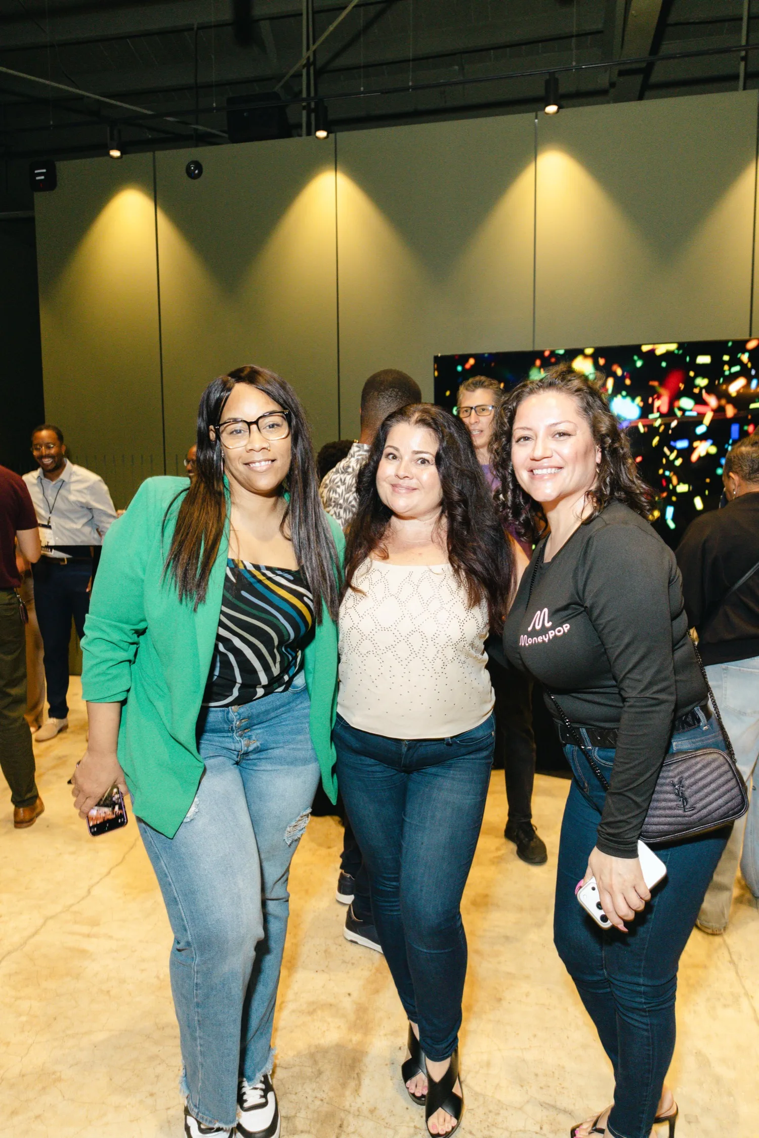 Deena, Emily Walker and Janelle together at a Building Our Tech community event