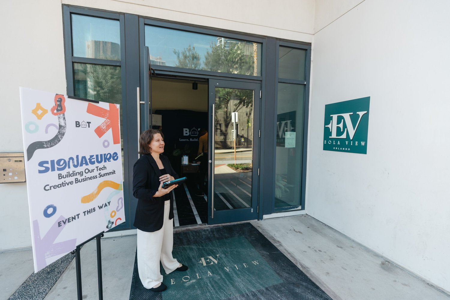 The entrance to a Building Our Tech Signature Summit event