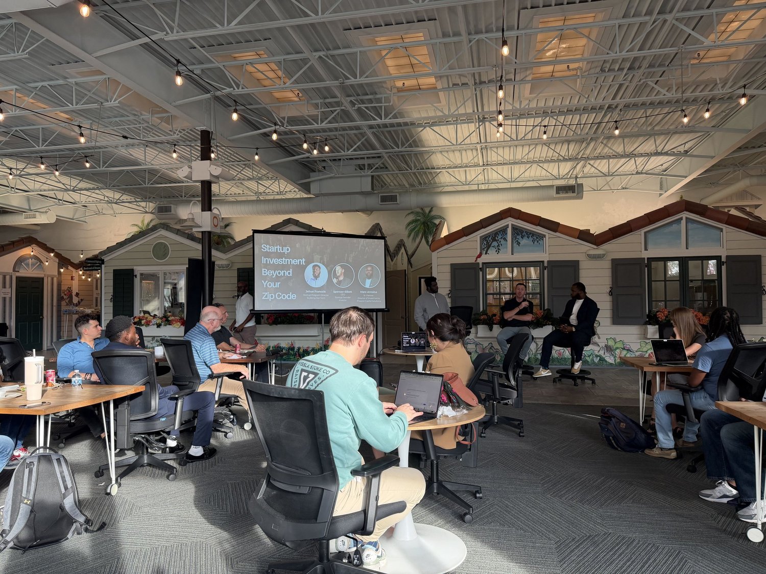 Early-stage founders working together at a Building Our Tech session
